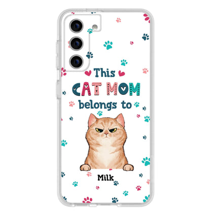 Custom Personalized Cat Phone Case For iPhone And Samsung - Gift Idea For Cat Lover - Up to 6 Cats - This Cat Mom Belongs To