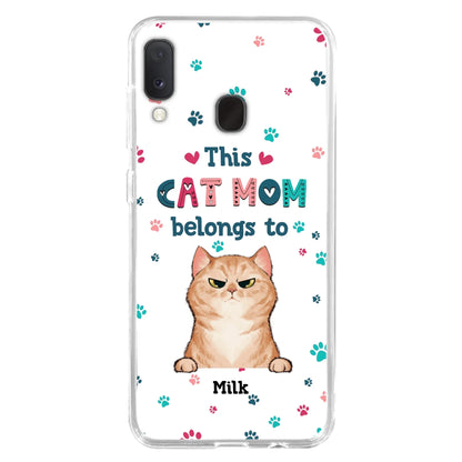 Custom Personalized Cat Phone Case For iPhone And Samsung - Gift Idea For Cat Lover - Up to 6 Cats - This Cat Mom Belongs To