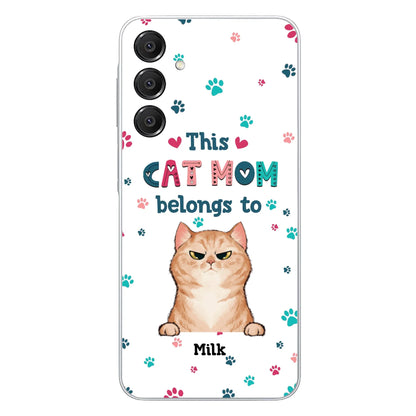 Custom Personalized Cat Phone Case For iPhone And Samsung - Gift Idea For Cat Lover - Up to 6 Cats - This Cat Mom Belongs To