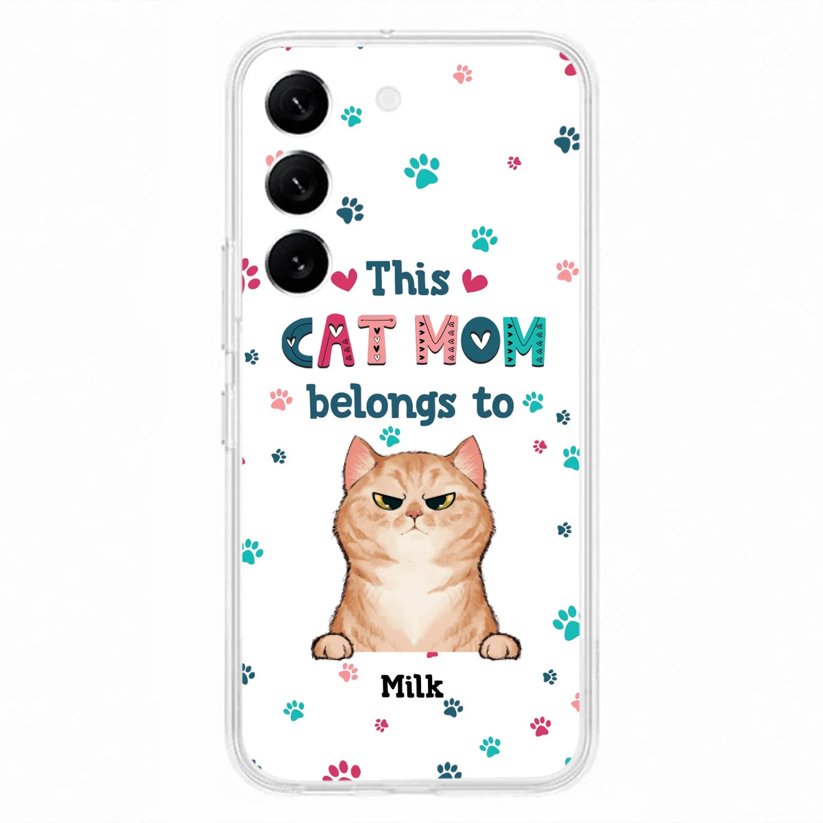 Custom Personalized Cat Phone Case For iPhone And Samsung - Gift Idea For Cat Lover - Up to 6 Cats - This Cat Mom Belongs To