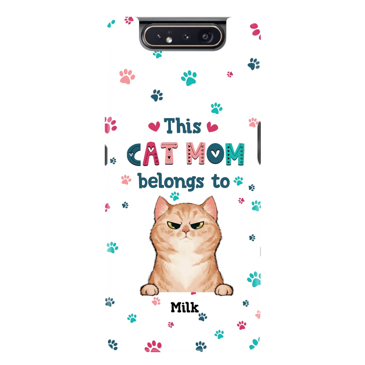 Custom Personalized Cat Phone Case For iPhone And Samsung - Gift Idea For Cat Lover - Up to 6 Cats - This Cat Mom Belongs To