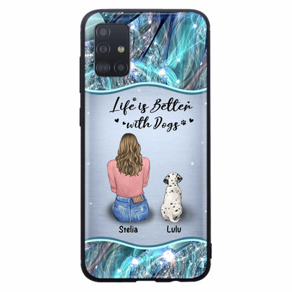 Personalized Dog Mom Phone Case - Upto 4 Dogs -Gift Idea For Dog Owners - Life Is Better With Dogs - Case For iPhone/Samsung