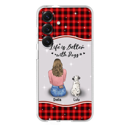 Personalized Dog Mom Phone Case - Upto 5 Dogs -Gift Idea For Dog Owners - Life Is Better With Dogs - Case For iPhone/Samsung