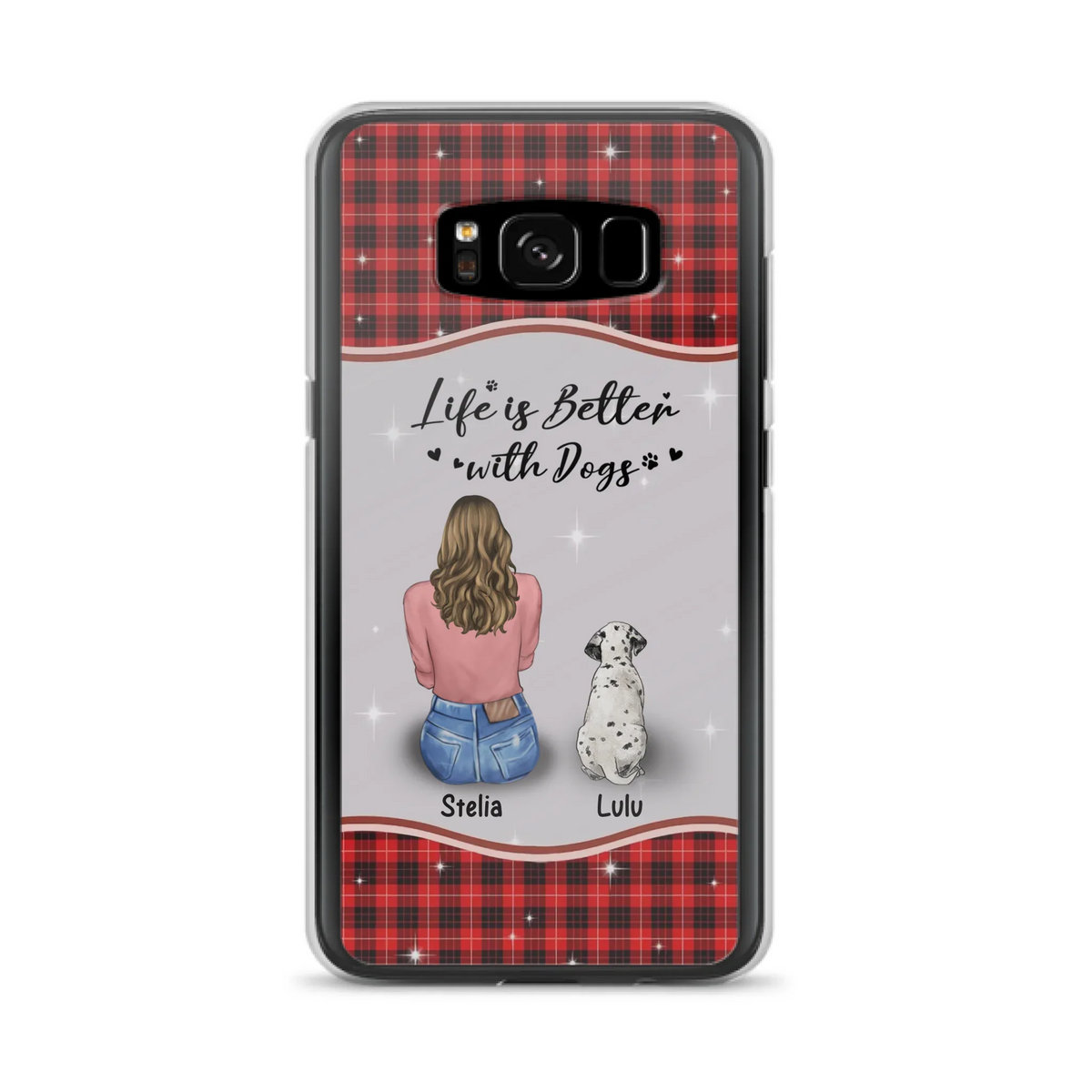 Personalized Dog Mom Phone Case - Upto 5 Dogs -Gift Idea For Dog Owners - Life Is Better With Dogs - Case For iPhone/Samsung