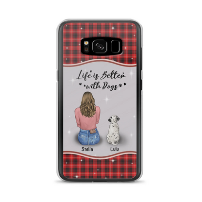 Personalized Dog Mom Phone Case - Upto 5 Dogs -Gift Idea For Dog Owners - Life Is Better With Dogs - Case For iPhone/Samsung