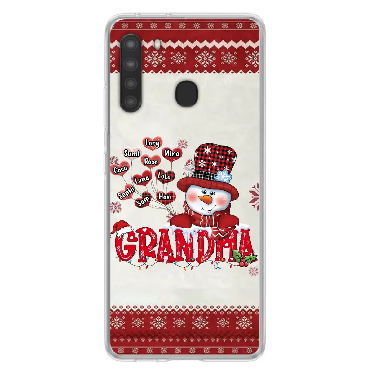 Personalized Snowman Grandma Phone Case - Christmas Gift Idea For Grandma - Up to 10 Kids - Case For iPhone/Samsung