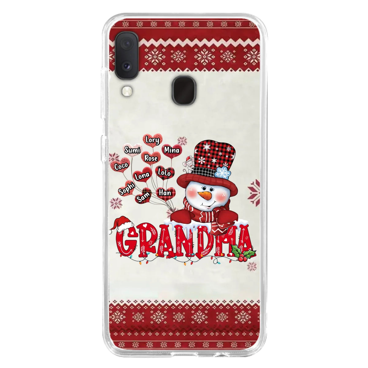 Personalized Snowman Grandma Phone Case - Christmas Gift Idea For Grandma - Up to 10 Kids - Case For iPhone/Samsung