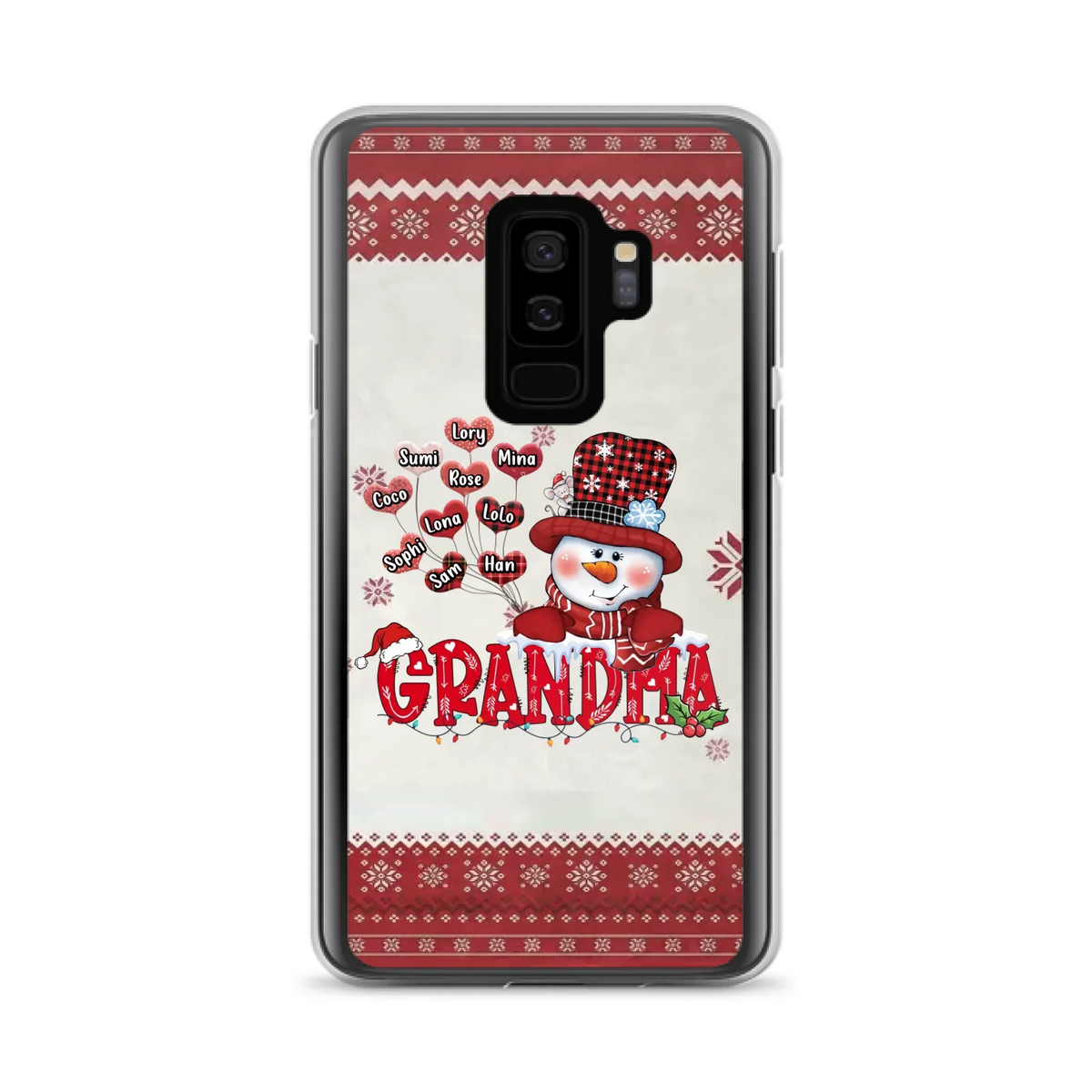 Personalized Snowman Grandma Phone Case - Christmas Gift Idea For Grandma - Up to 10 Kids - Case For iPhone/Samsung