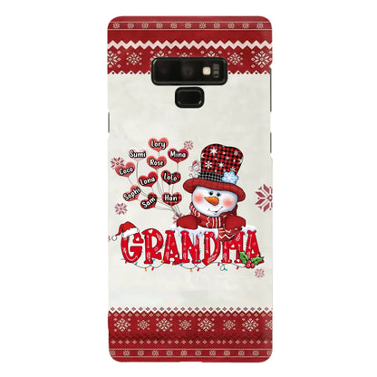 Personalized Snowman Grandma Phone Case - Christmas Gift Idea For Grandma - Up to 10 Kids - Case For iPhone/Samsung