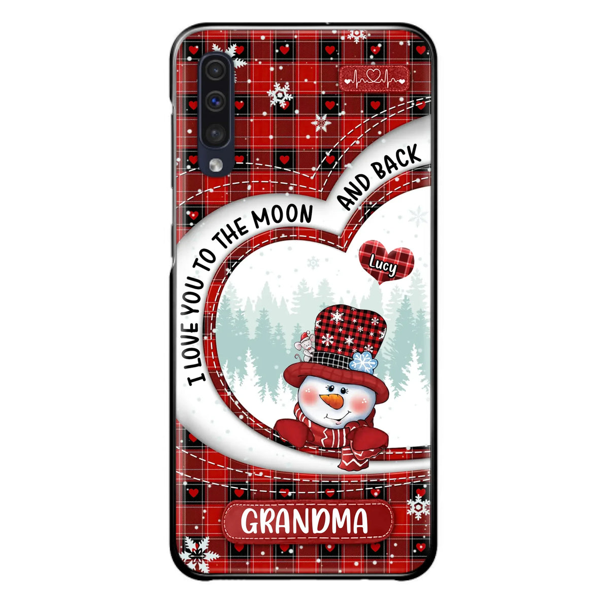 Custom Personalized Snowman Grandma Phone Case - Christmas Gift Idea For Grandma - Up to 12 Kids - Case For iPhone/Samsung - I Love You To The Moon And Back