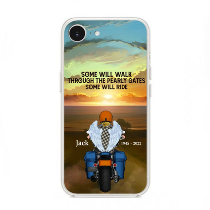 Custom Personalized Memorial Biker Phone Case - Memorial Gift Idea For Father's Day - Some Will Ride - Case For iPhone/Samsung