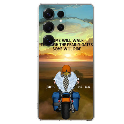Custom Personalized Memorial Biker Phone Case - Memorial Gift Idea For Father's Day - Some Will Ride - Case For iPhone/Samsung