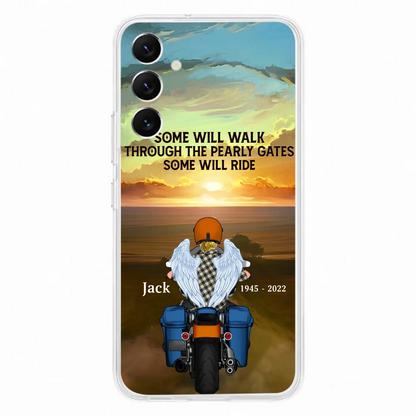 Custom Personalized Memorial Biker Phone Case - Memorial Gift Idea For Father's Day - Some Will Ride - Case For iPhone/Samsung