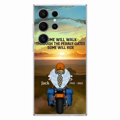 Custom Personalized Memorial Biker Phone Case - Memorial Gift Idea For Father's Day - Some Will Ride - Case For iPhone/Samsung