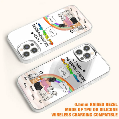 Personalized Pet Mom Phone Case - Upto 4 Pets - Memorial Gift Idea for Dog/Cat Lovers - I Wish The Rainbow Bridge Had Visiting Hours - Case for iPhone/Samsung