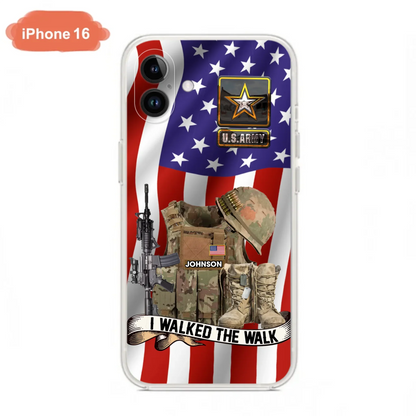Custom Personalized Veteran US Flag Phone Case - Gift Idea For Veteran - Case For iPhone/ Samsung - I Walked The Walk