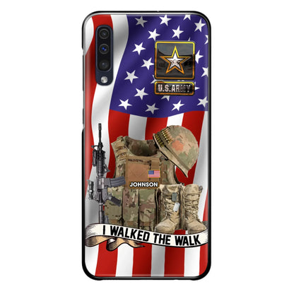 Custom Personalized Veteran US Flag Phone Case - Gift Idea For Veteran - Case For iPhone/ Samsung - I Walked The Walk