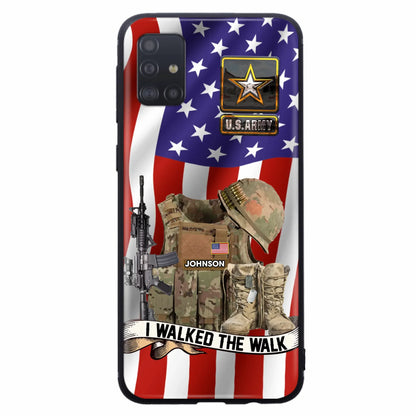 Custom Personalized Veteran US Flag Phone Case - Gift Idea For Veteran - Case For iPhone/ Samsung - I Walked The Walk
