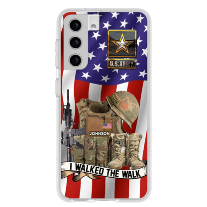 Custom Personalized Veteran US Flag Phone Case - Gift Idea For Veteran - Case For iPhone/ Samsung - I Walked The Walk