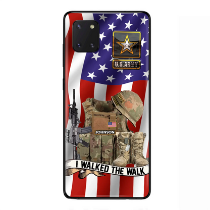 Custom Personalized Veteran US Flag Phone Case - Gift Idea For Veteran - Case For iPhone/ Samsung - I Walked The Walk