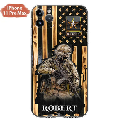 Custom Personalized Veteran US Flag Phone Case - Gift Idea For Veteran/ Soldier - Case For iPhone/ Samsung