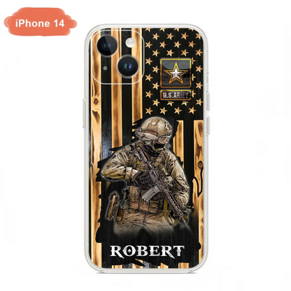 Custom Personalized Veteran US Flag Phone Case - Gift Idea For Veteran/ Soldier - Case For iPhone/ Samsung