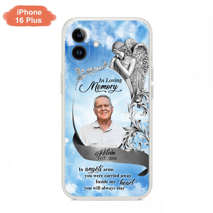 Custom Personalized Memorial Photo Phone Case - Memorial Gift Idea for Family - Inside My Heart You Will Always Stay - Case For iPhone/Samsung