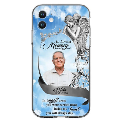 Custom Personalized Memorial Photo Phone Case - Memorial Gift Idea for Family - Inside My Heart You Will Always Stay - Case For iPhone/Samsung