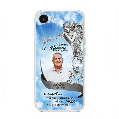Custom Personalized Memorial Photo Phone Case - Memorial Gift Idea for Family - Inside My Heart You Will Always Stay - Case For iPhone/Samsung