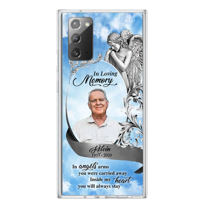 Custom Personalized Memorial Photo Phone Case - Memorial Gift Idea for Family - Inside My Heart You Will Always Stay - Case For iPhone/Samsung