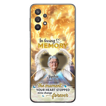 The Moment Your Heart Stopped Mine Changed Forever - Personalized Memorial iPhone/ Samsung Case - Upload Photo - Memorial Gift Idea