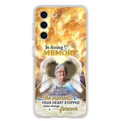 The Moment Your Heart Stopped Mine Changed Forever - Personalized Memorial iPhone/ Samsung Case - Upload Photo - Memorial Gift Idea