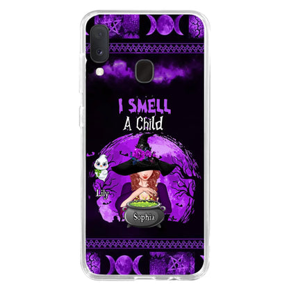 Custom Personalized Witch Phone Case - Upto 10 Children - Halloween Gift Idea for Family - I Smell Children - Case for iPhone/Samsung