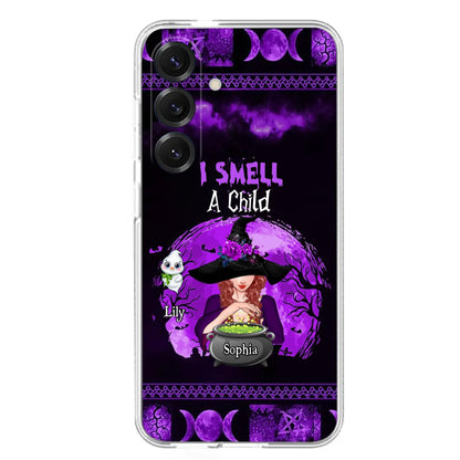 Custom Personalized Witch Phone Case - Upto 10 Children - Halloween Gift Idea for Family - I Smell Children - Case for iPhone/Samsung
