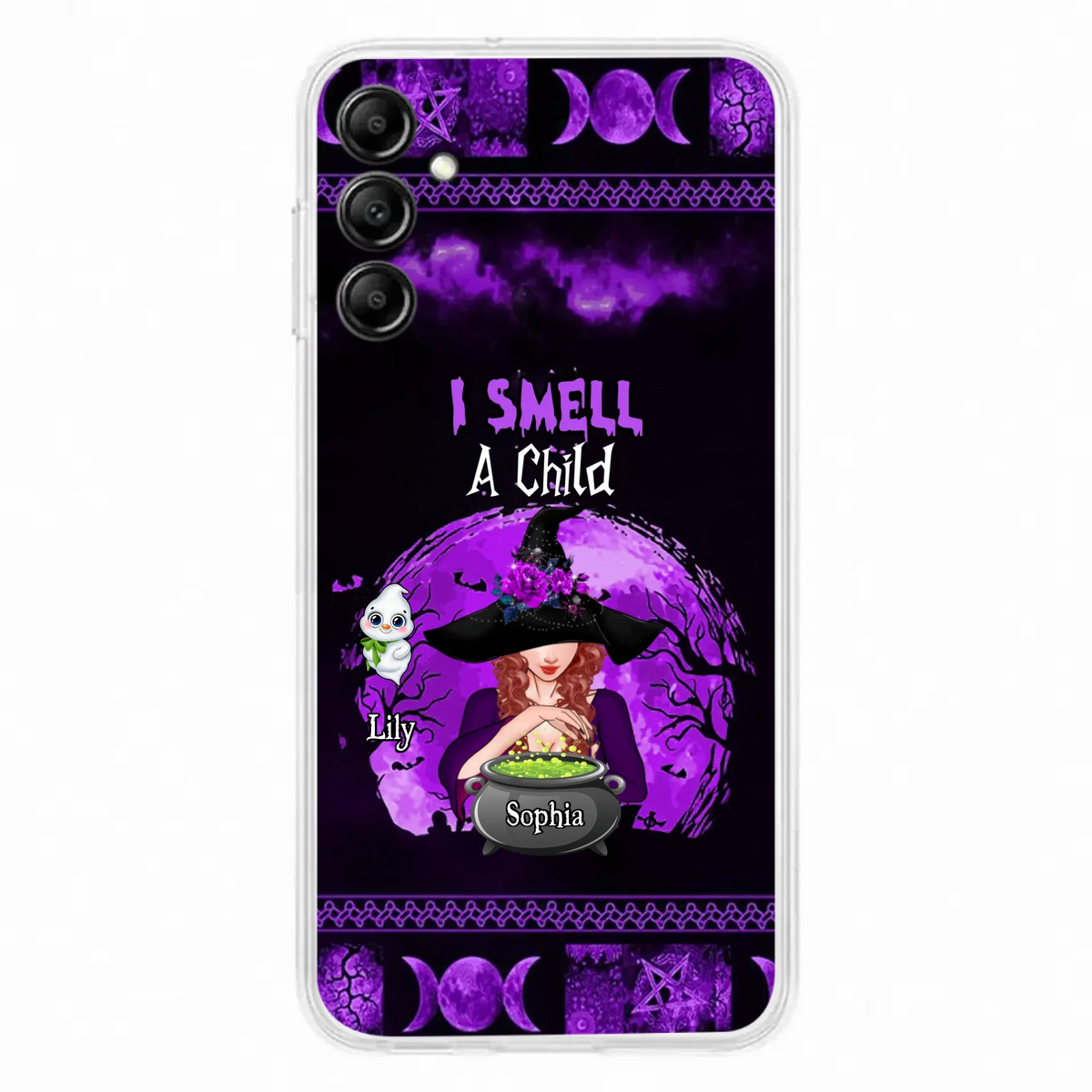 Custom Personalized Witch Phone Case - Upto 10 Children - Halloween Gift Idea for Family - I Smell Children - Case for iPhone/Samsung