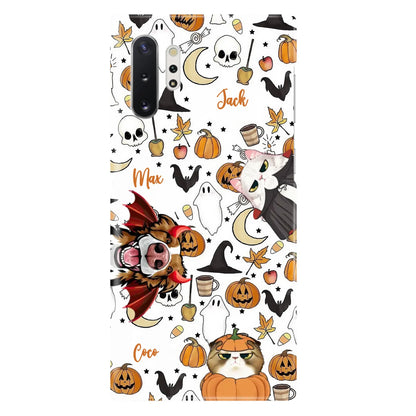 Custom Personalized Halloween Pet Phone Case - Upto 3 Pets - Gift Idea For Dog/Cat Owners - Case for iPhone/Samsung