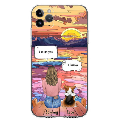 Custom Personalized Memorial Pet Phone Case - Upto 3 Pets - Memorial Gift Idea For Dog/Cat/Rabbits Owners - Case for iPhone/Samsung  - I Miss You