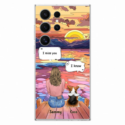 Custom Personalized Memorial Pet Phone Case - Upto 3 Pets - Memorial Gift Idea For Dog/Cat/Rabbits Owners - Case for iPhone/Samsung  - I Miss You