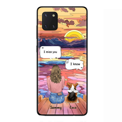 Custom Personalized Memorial Pet Phone Case - Upto 3 Pets - Memorial Gift Idea For Dog/Cat/Rabbits Owners - Case for iPhone/Samsung  - I Miss You