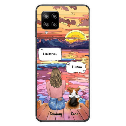Custom Personalized Memorial Pet Phone Case - Upto 3 Pets - Memorial Gift Idea For Dog/Cat/Rabbits Owners - Case for iPhone/Samsung  - I Miss You