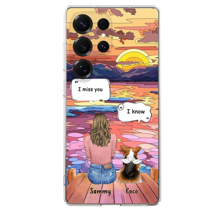 Custom Personalized Memorial Pet Phone Case - Upto 3 Pets - Memorial Gift Idea For Dog/Cat/Rabbits Owners - Case for iPhone/Samsung  - I Miss You