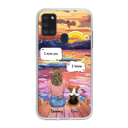 Custom Personalized Memorial Pet Phone Case - Upto 3 Pets - Memorial Gift Idea For Dog/Cat/Rabbits Owners - Case for iPhone/Samsung  - I Miss You