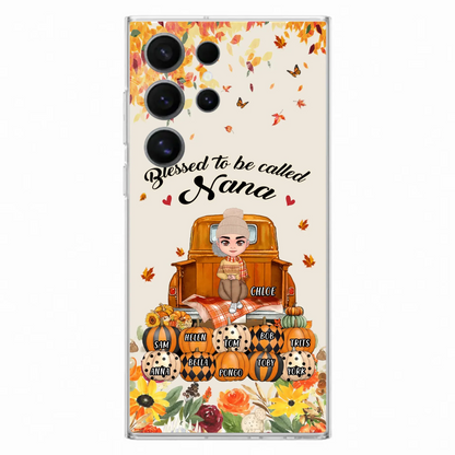 Custom Personalized Grandma Autumn Phone Case - Gift Idea For Grandma - Upto 10 Kids -  Case For iPhone/Samsung - Blessed To Be Called Nana