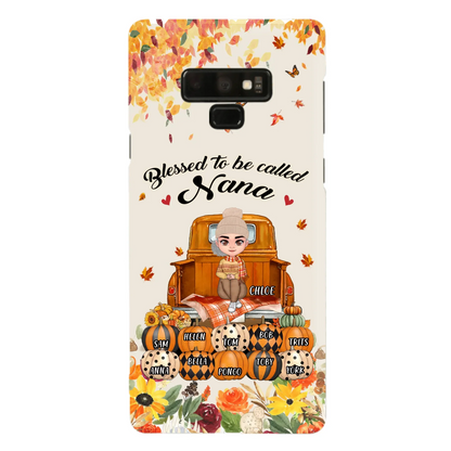 Custom Personalized Grandma Autumn Phone Case - Gift Idea For Grandma - Upto 10 Kids -  Case For iPhone/Samsung - Blessed To Be Called Nana