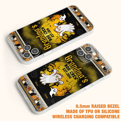Custom Personalized Grandma Phone Case - Halloween Gift For Grandma - Upto 7 Kids - Grandma's Boo Crew - Case For iPhone/ Samsung