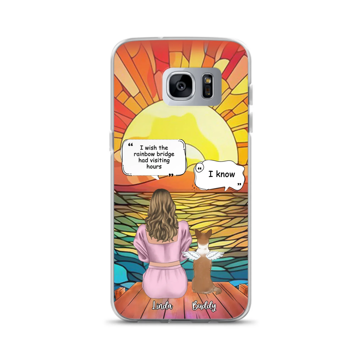 Custom Personalized Memorial Dog Phone Case - Upto 4 Dogs - Memorial Gift Idea For Dog Owners - Case for iPhone/Samsung