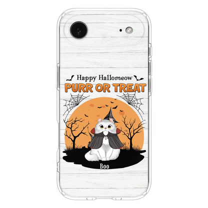 Custom Personalized Meowloween Phone Case - Up to 6 Cats - Halloween Gift Idea for Cat Lovers - Happy Hallomeow - Case for iPhone/Samsung