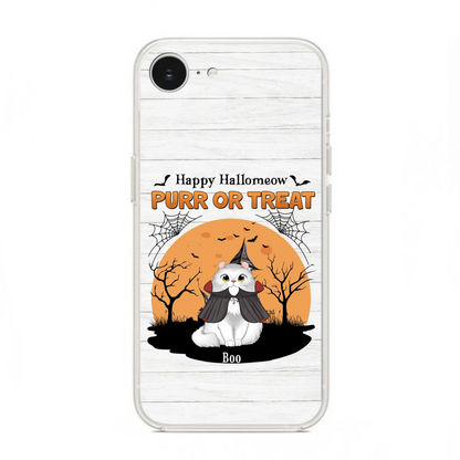 Custom Personalized Meowloween Phone Case - Up to 6 Cats - Halloween Gift Idea for Cat Lovers - Happy Hallomeow - Case for iPhone/Samsung