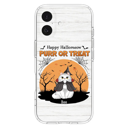 Custom Personalized Meowloween Phone Case - Up to 6 Cats - Halloween Gift Idea for Cat Lovers - Happy Hallomeow - Case for iPhone/Samsung