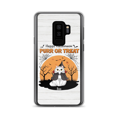 Custom Personalized Meowloween Phone Case - Up to 6 Cats - Halloween Gift Idea for Cat Lovers - Happy Hallomeow - Case for iPhone/Samsung